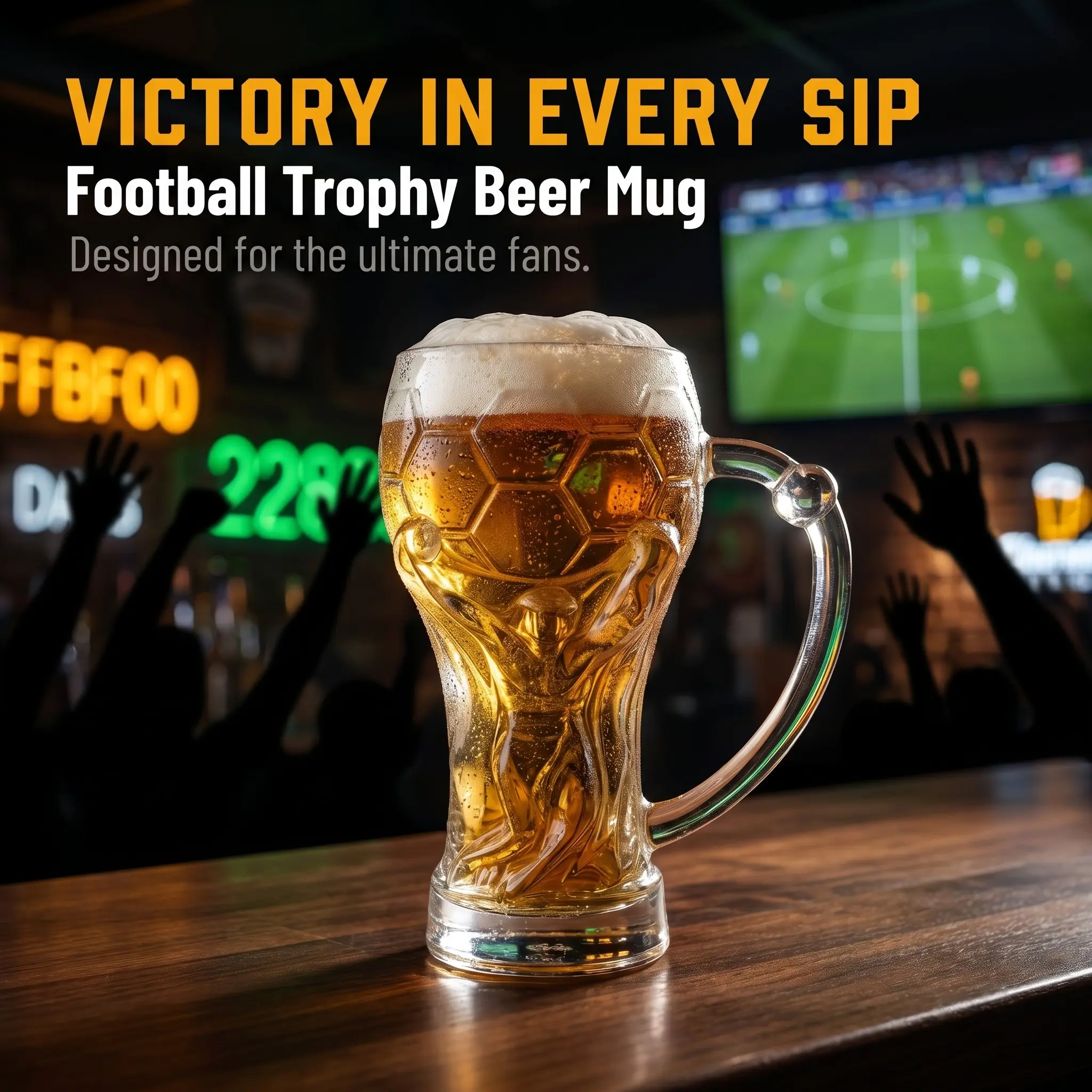 17oz (500ml) Football Shaped Beer Glass Cup, Unique Novelty Drinkware for Fans, Bar & Daily Use Mug, Drinking Glass, Crystal Glassware, Glass Beverage Cups