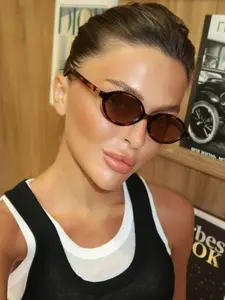 New Retro Oval Small Frame Fashion Sunglasses, Unisex Casual Uv400 Protection, Perfect for Daily Wear & Beach Vacation Accessories