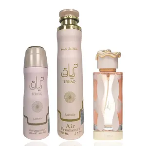 Lattafa Teriaq Scented Fragrance Set, Includes Teriaq Perfume, Air Freshener and Deodorizing Aroma Deodorant Bundle