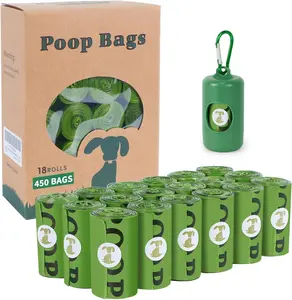 Dog Poop Bag Biodegradable Scented: Leak Proof Dog Waste Bags with 1 Dispenser, 18 Rolls Refills Poop Bags -450 Counts BOTEWO