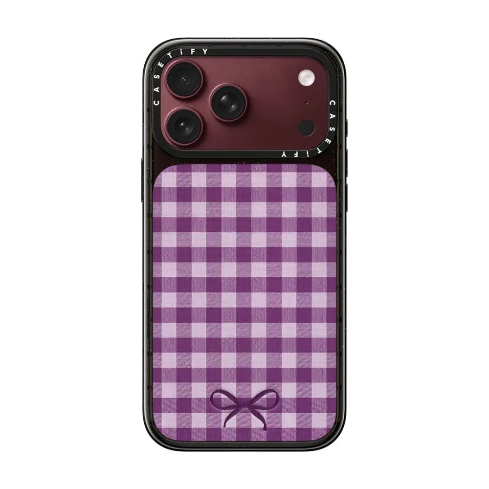 CASETiFY Impact MagSafe Case for iPhone 15/16/17/18 Series - Gingham Purple