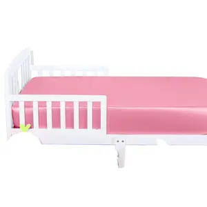 NTBAY Solid Color Satin Toddler Fitted Sheet