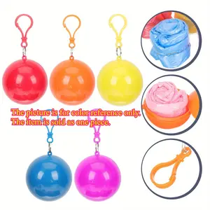 A portable raincoat of random color, with a foldable design, lightweight and practical, suitable for outdoor sports, travel, camping and fishing.