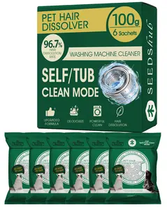 SEEDSHUB Pet Hair Dissolver For Washing Machine Deep Cleaning, 5-in-1 Enzymatic Formula, Removes 96.7% Hair & Odors, Front & Top Load HE Septic Safe, 6 Individual 100g Sachets TikTokShopStockUp
