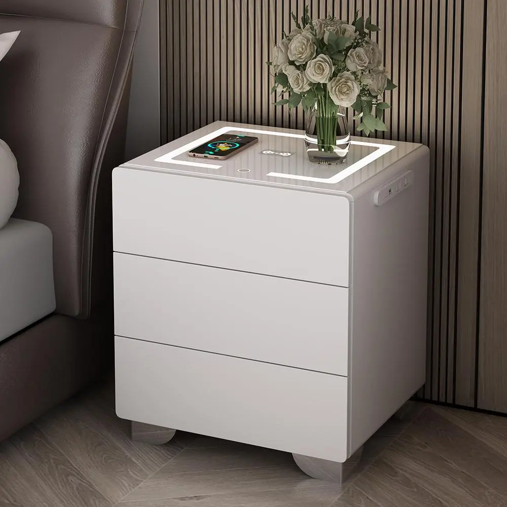 Modern minimalist nightstand, light luxury design bedroom storage cabinet; simple, versatile drawer storage cabinet that is sturdy and durable—elevates the look of your home bedroom.