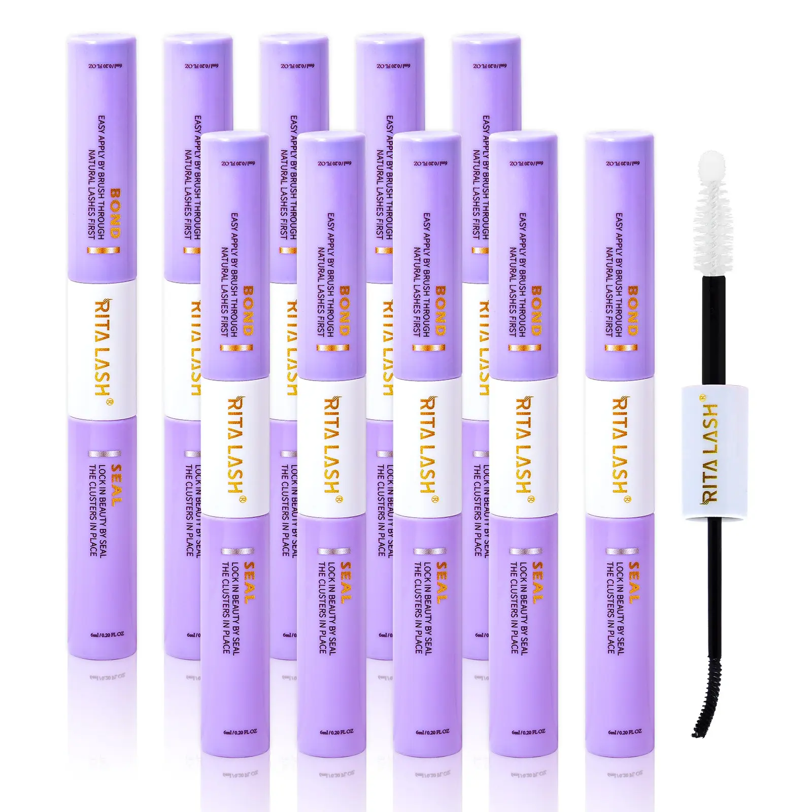 RITALASH Bond & Seal 2 in 1 Waterproof False Eyelashes Glue with Double Ends, Sticky Eyelash Glue for Lash Extensions, Lash Glue Seal for Cosmetic False Lashes, Makeup, DIY Lash Kit