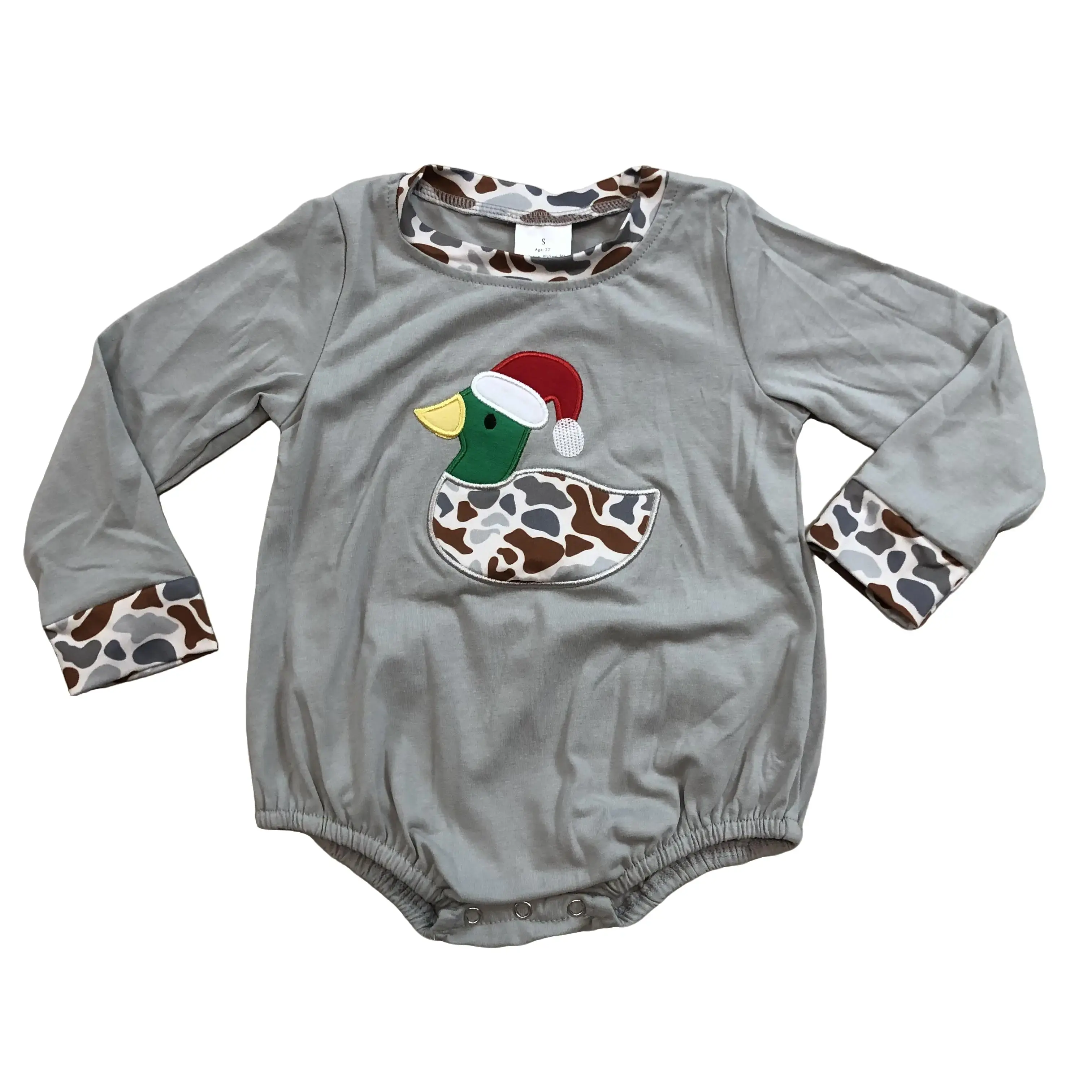 Baby Boy Camo Mallard Christmas Bubble Romper - Winter Bodysuit, Infant Toddler Clothes
