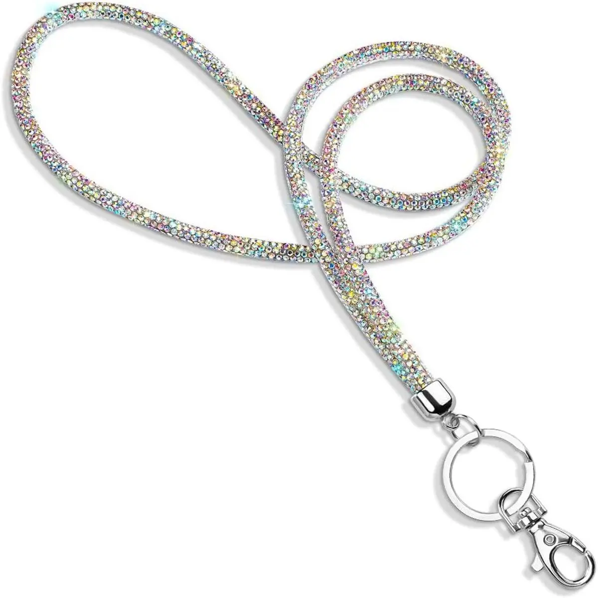 Rhinestone Decor ID Badge Holder, Glitter ID Card Holder Lanyard, Retractable Badge Reel, ID Badge Supplies for Office Staff Teachers Doctors, Nurse Badge Holder, Medical Badge Holder, Office Supplies