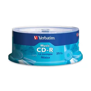Verbatim 96155 40x 80-Minute CD-R with Branded Surface, 25 Pack