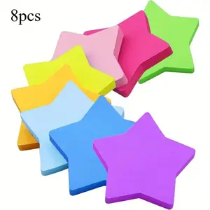 Creative pentagonal star shaped self-adhesive reusable sticky note - multi-purpose strong adhesive note and message sticker.