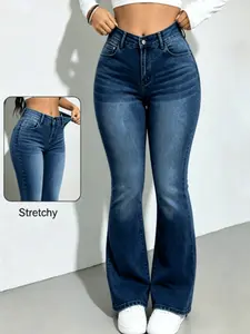 Magic high Rise Jeans Stretchy bell-bottoms for Women Distressed PantsWomenswear Bottom WH53