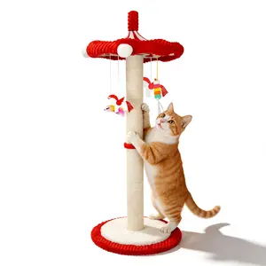 【SummerVibes】Catails Cat Scratching Post  39.7"Tall  Cat Tree Cat Tower carousel cat scratching posts Suitable for Kittens & Adult stuff for indoor cat Tree Coffin Bed  Sisal Scratcher with cat toy soutdoor fun