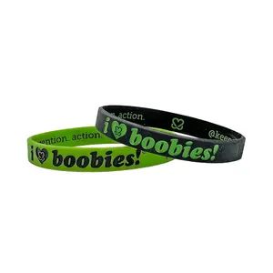 i love boobies! Mini Bracelet Pack - Lime Green Black