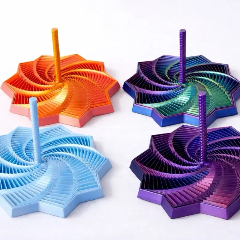 Geometric Sensory Fidget - Colorful Spiral Design for Focus and Stress Relief