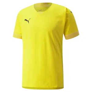 PUMA Mens Teamfinal V-Neck Short Sleeve Jersey Casual - Yellow