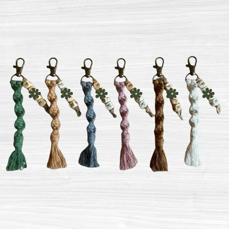 Boho Macrame Snarky Keychain