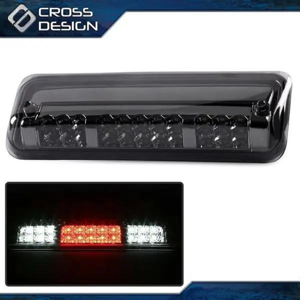CROSSDESIGN Black LED 3rd Rear Brake Cargo Lamp with LED Backlights, Polycarbonate Reflective Car Lighting Brightening Truck Mod Accessory, Compatible with 2004-2008 Ford F-150 4.6L 5.4L, Truck Mods