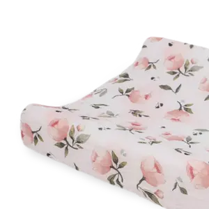 Organic Cotton Muslin Changing Pad Cover - Watercolor Floret