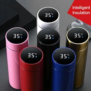 Intelligent 500ml 304 Stainless Steel Water Bottle with LED Display Screen Direct Drinking Outdoor Travel Smart Thermo Design