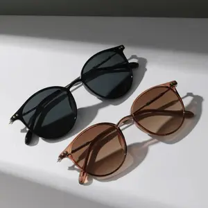 2 Pairs Per Set Small Round Sunglasses Women Cute Skinny Cat Eye Eyewear Men Vintage Narrow Cateye Sunglasses Set