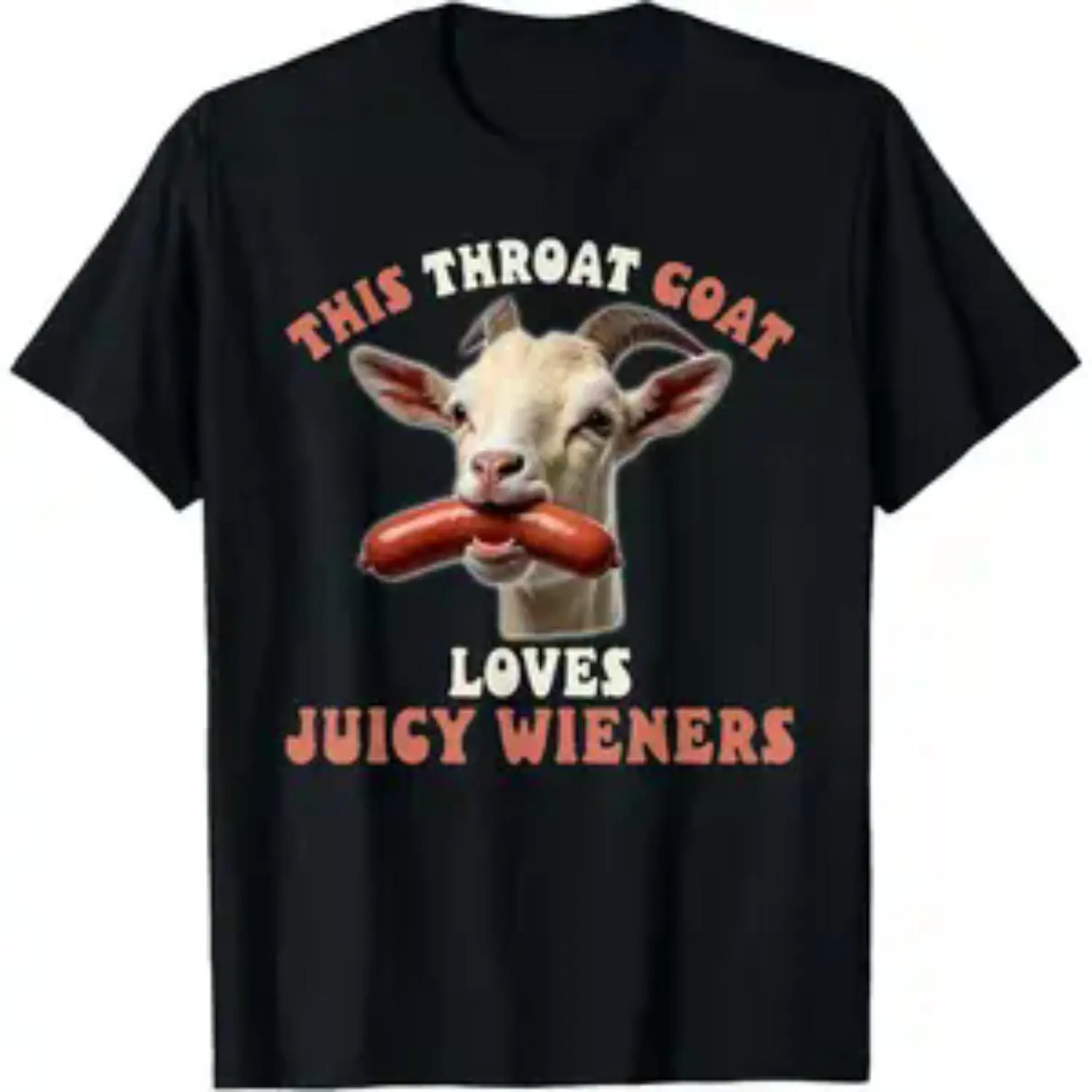 Humorous Throat Goat Graphic T-Shirt – Adult Novelty Design