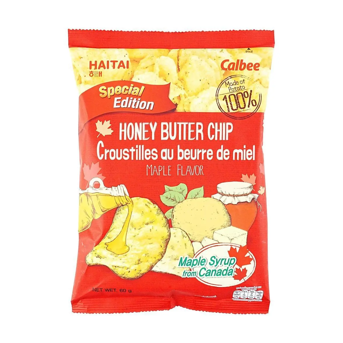 HAITAI Calbee Honey Butter Chips Maple Flavor 2.12oz Limited Edition
