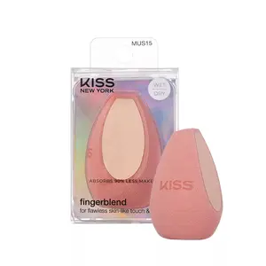 Kiss New York Fingerblend Reusable Makeup Sponge - Latex-Free, Wet or Dry Use for Liquid & Powder