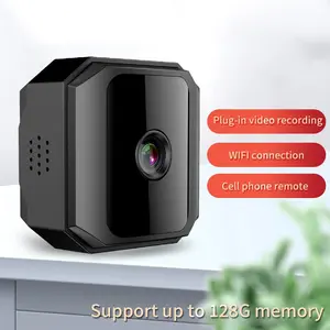 Mini WiFi Security Camera Smart Indoor Motion Detection IR Night Vision Flexible Gooseneck Mount 24/7 Power TF Card Cloud Storage 2.4G WiFi Only Doorbell Wireless Video
