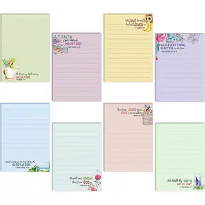 8 Pack Christian Sticky Notes Samll Scripture Inspirational Memo Pads Floral Design Adhesive Religious  Verse Quotes Notepads for Writing Diary Lists Schedules, 4 x 5. 5 Inch(Fresh Style)