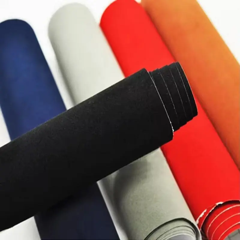 50*200cm Premium Quality Velvet Suede Fabric Vinyl Car Wrap Sticker Black Red Self Adhesive Velvet cloth Film For Car Styling