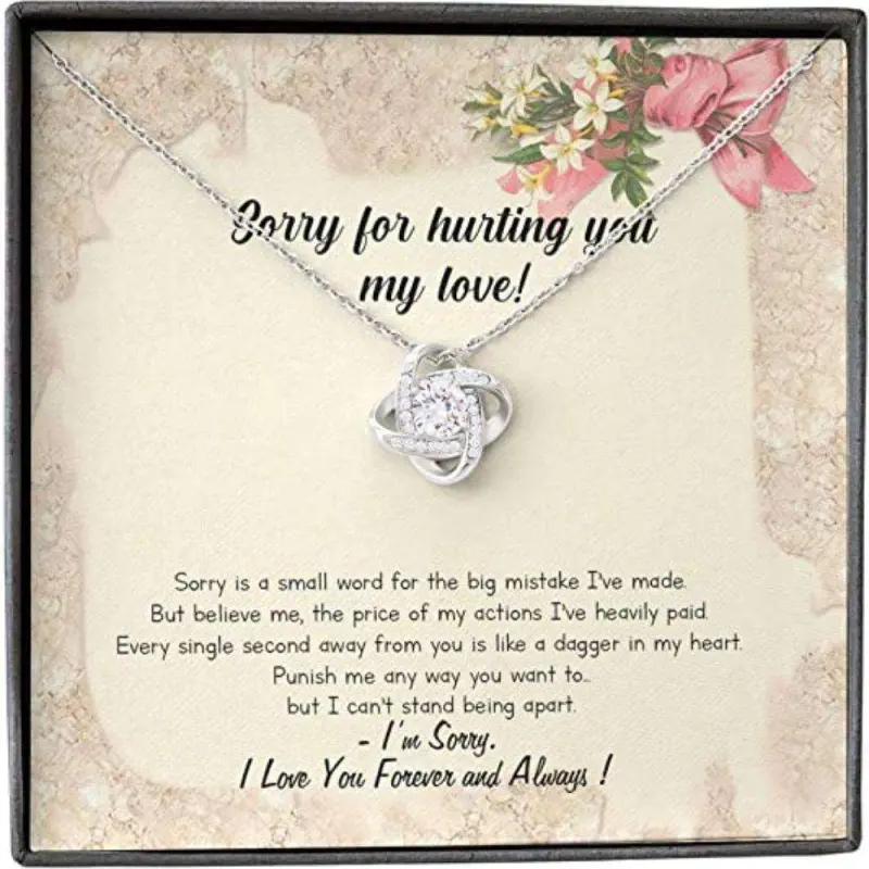 Girlfriend Necklace, Wife Necklace, To My Love Sorry Can’T Stand Being Apart Punish Me Dagger Necklace For Women, Message To My Daughter, Daughter Gift, Father Daughter Necklace, Christmas Gift, Birthday Gift