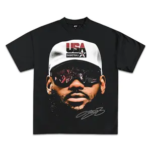Lebron James Shirt Vintage USA Basketball Graphic Tee for Men Women Y2k Streetwear