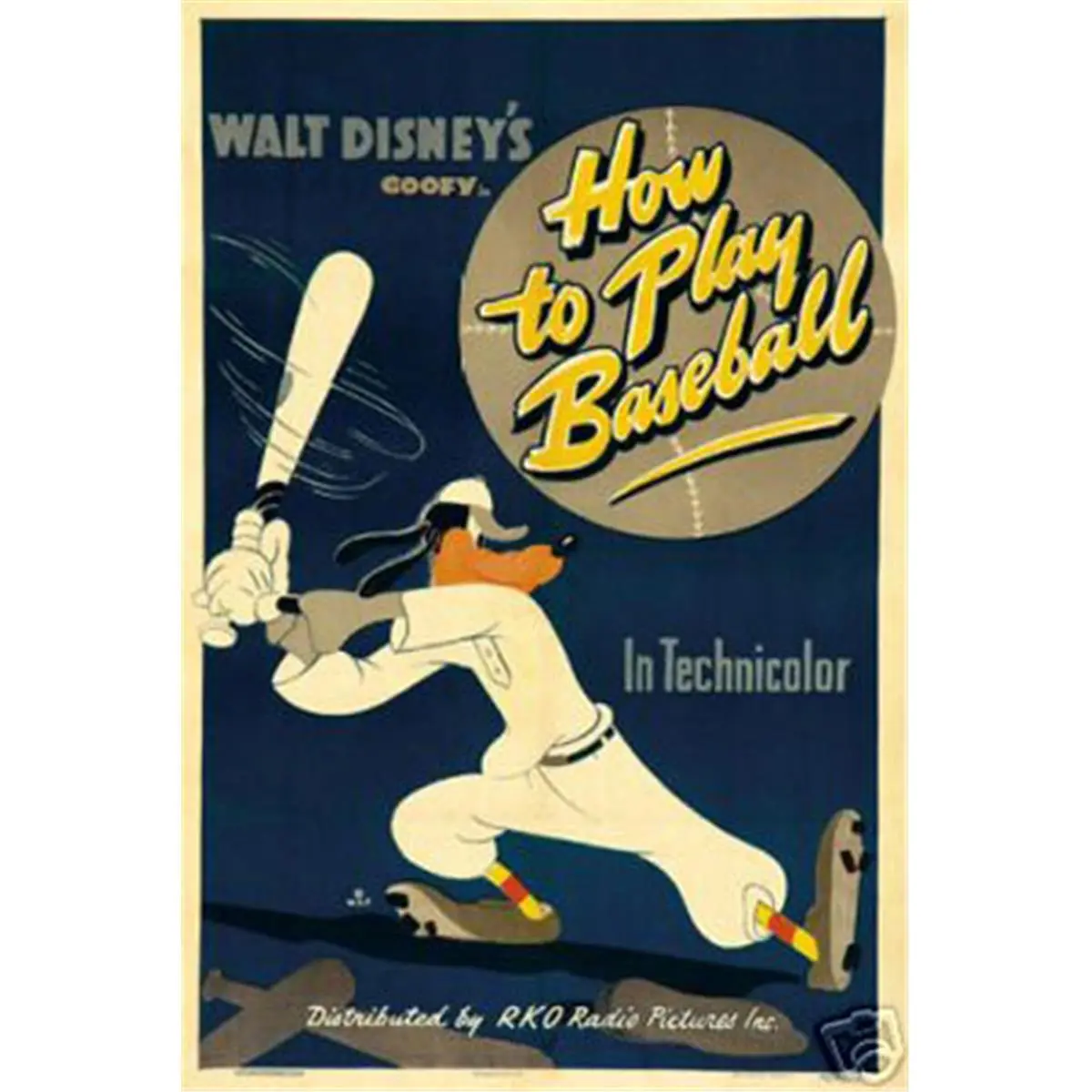Hot Stuff Enterprise 8127-12x18-LM Goofy How to Play Baseball Poster