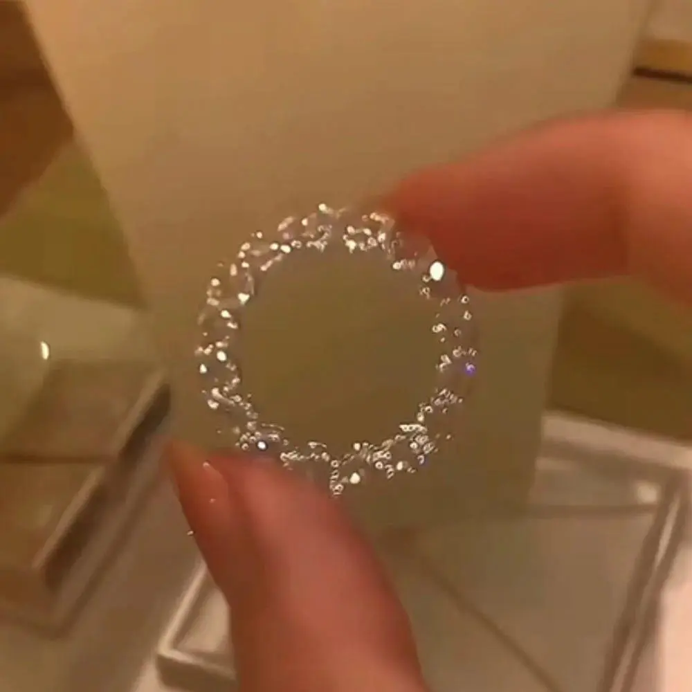 Luxury Crystal Small Round Stone Engagement Rings For Women Silver colors White Zircon Wheel Ring Wedding Band Jewelry Gift