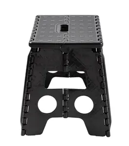 stays One Step Folding Step Stool, Black Plastic