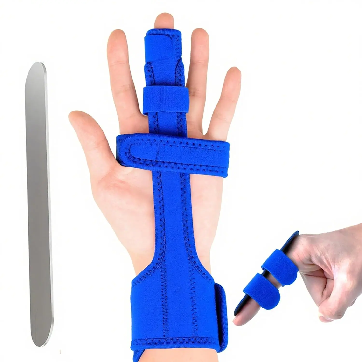 Adjustable Index Finger Trigger Splint Middle Finger, Ring Finger Splint, Pinky Finger Splint,Hand Brace Blue Tool tactical accessories