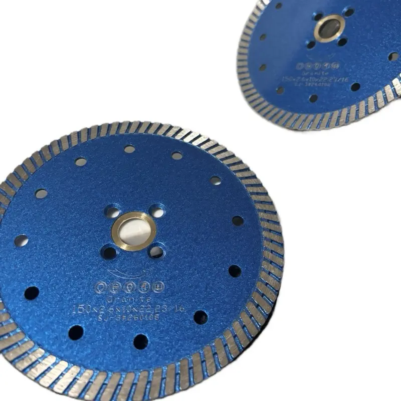 6” Diamond Saw Blade Turbo/Cutting Disc for Granite, Quartz 150x2.0x10x32.03-16 Blue Color 6 inch 16mm Diameter 2.0mm Thickness 10mm Width 32.03mm Outer Diameter Cutting Tool