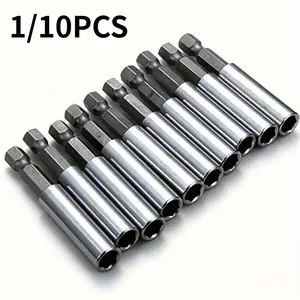 1/10pcs Powerful Magnetic Drill Bit Holder for Easy Socket Extension - 1/4" Hex Compatible Tool Accessories Drill Bits Set