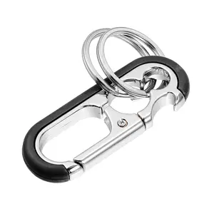 Car Fob Key Chain Keychain with Double Hoop for Men and Women Metal Plastic