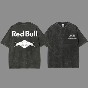 Vintage Black White Racing Unisex Double-Sided T-Shirt Cotton Short Sleeve Soft Tops Best Gift for Racing Lovers Starboy Bull Tee for Women - Everyday, Womenswear