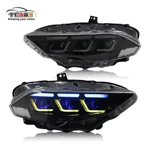 TT-ABC RGB Headlight for 2018-2023 Ford Mustang S650 Projector Front Lamp Assembly LED Headlamps with Enhanced Visibility & RGB Lighting