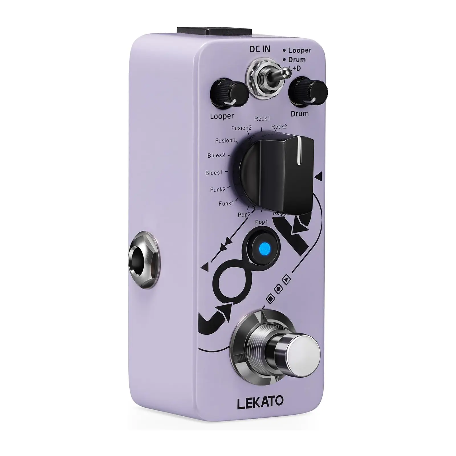 LEKATO Looper Guitar Effect Pedal, Loop Drum Machine with 20 Minutes Loop, 16 Different Drum Grooves, 3 Modes, Tap Tempo, Overdubs with the Micro Looper Drum Pedal, Mini Guitar Pedals for Electric Guitar