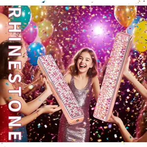 LuxeBling Rhinestone USB Rechargeable Spark Device for Gift and Personal Use Compact Type-C Charging Lighter Covers Electronic Lighter