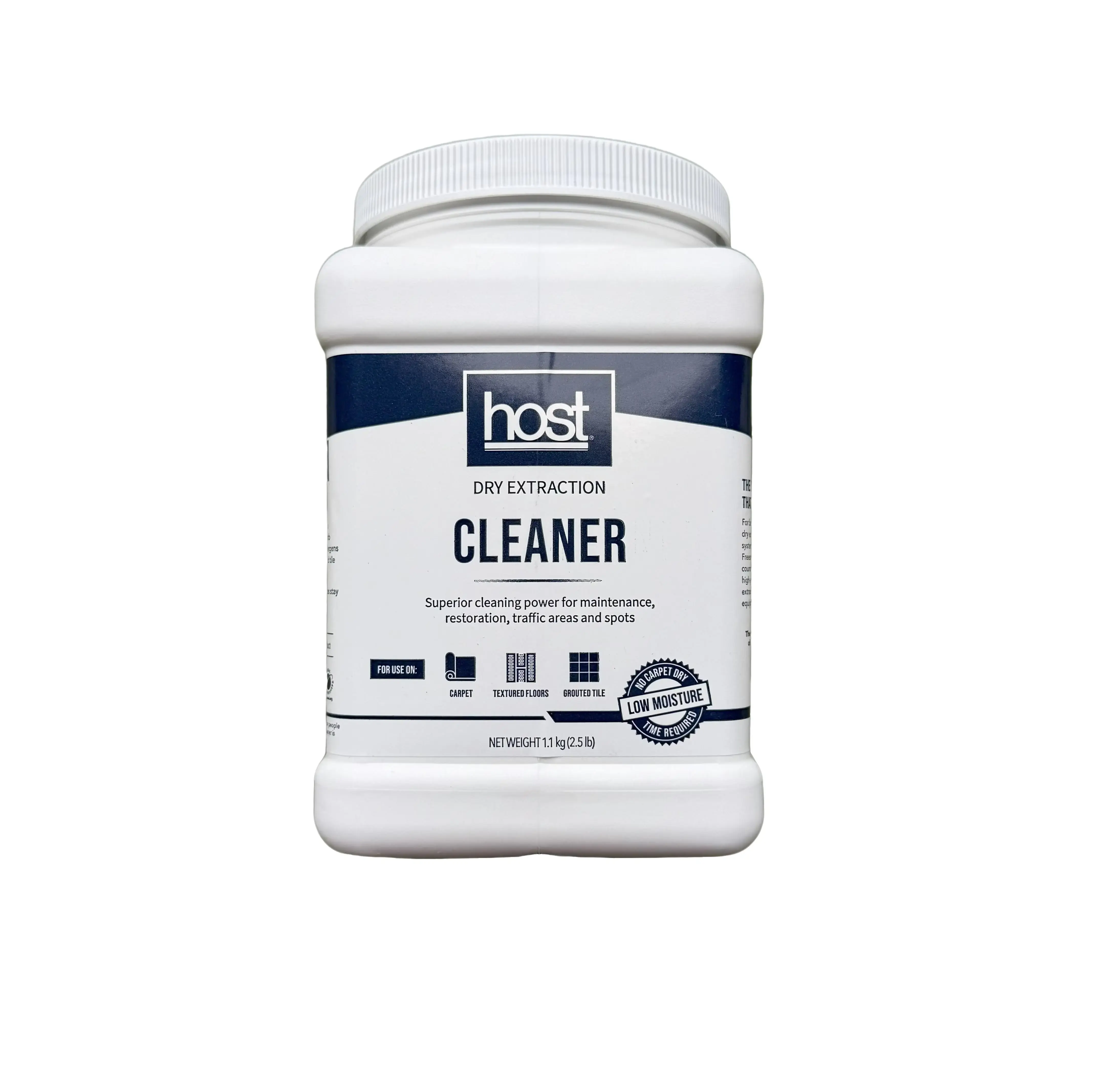 Host Dry Extraction Cleaner - 100% Natural & Non-Toxic - Advanced Green Chemistry & Micro-Sponge Formula - Low-Moisture Technology - Safe for Home & Household - Powder - Deep Cleaning & Stain Removal - White Container