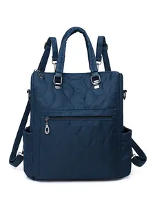 High-Quality Quilted Multi-Functional Backpack, Waterproof Nylon Commuter Bag, Shoulder/hand/tote Use, Ideal for Students and Travelers
