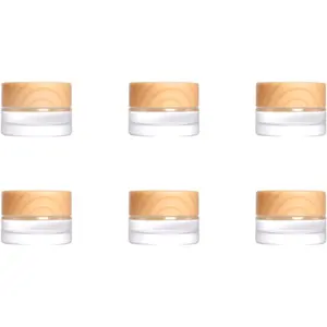 6Pcs 0.18 oz Small Travel Lotion Containers with lids Glass Sample Empty Round Cosmetic Jar Bottles for Creams Makeup Lotion Toiletries Storage (White, 5 gram)