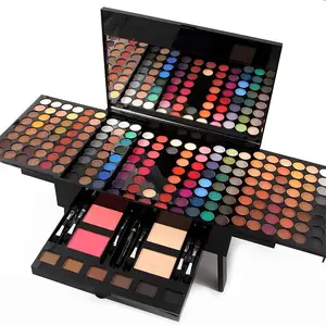 190 Colors Cosmetic Make up Palette Set Kit Combination with Eyeshadow Facial Blusher Eyebrow Powder Face Concealer Eyeliner Pencil A Mirror All-in-One Makeup Gift (Multicolor)