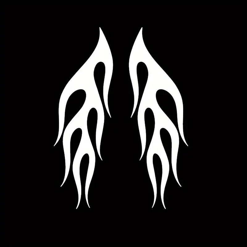 1SET Street Trendy Dark Elegant Logo Sticker, Decal Sticker, Stick on motorcycle bodies, this white silhouette elegant wing decor has a dark cool vibe, dark cool enthusiasts can use it as a dark elegant trendy decoration