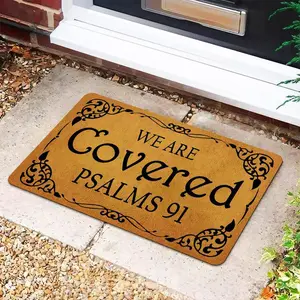 Non-Slip Letter Pattern Door Mat, Psalm 91 Print Design, Rug, Modern Home Decor, Home Decorative Rug, Ideal for Indoor Use