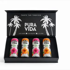 Pura Vida The Summer Sampler Box Set – Yerba Mate Variety Pack of Natural Caffeine Energy Drinks - Ideal for Game Day, Pre Workout & Daily Use